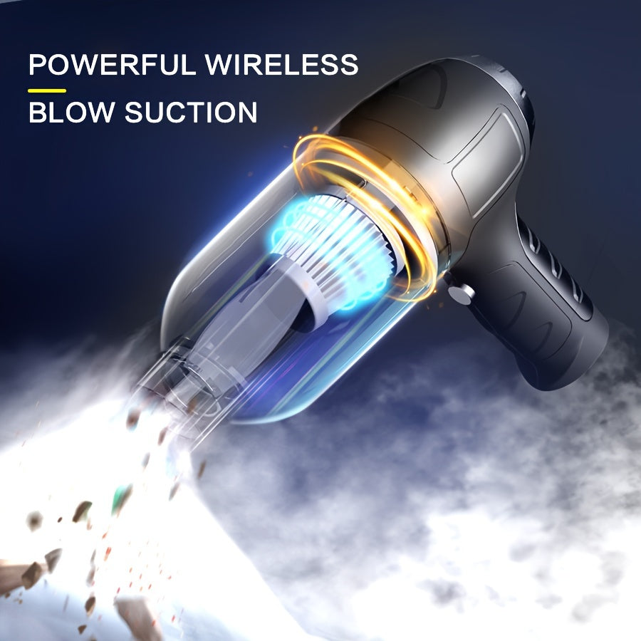 Mini Powerful Car Vacuum Cleaner, Wireless Cleaning Blow-drying Integrated Handheld Vacuum Cleaner, For Home Furniture Keyboard Sofa Cleaning Supplies