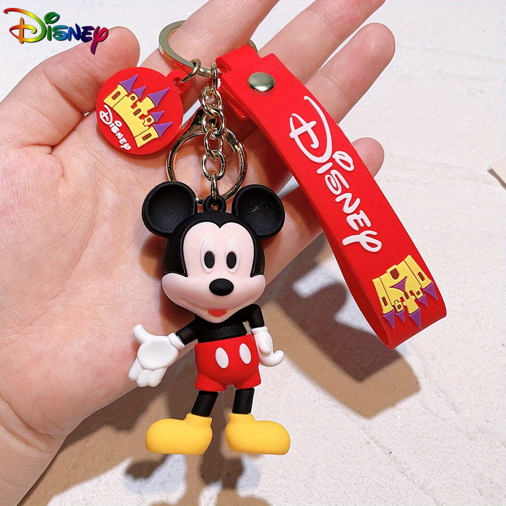 Disney Mickey & Minnie Mouse Keychain - Pvc Cartoon Character Car Accessory, Perfect Christmas Gift