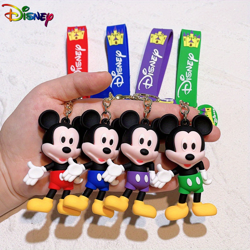 Disney Mickey & Minnie Mouse Keychain - Pvc Cartoon Character Car Accessory, Perfect Christmas Gift