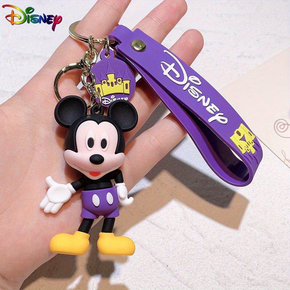 Disney Mickey & Minnie Mouse Keychain - Pvc Cartoon Character Car Accessory, Perfect Christmas Gift