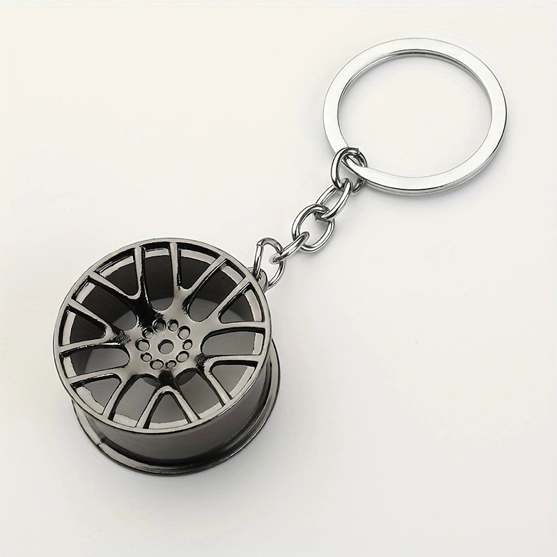 Men's Creative Car Modification Accessories Gifts, Metal Wheel Hub Pendant Keychain For Men