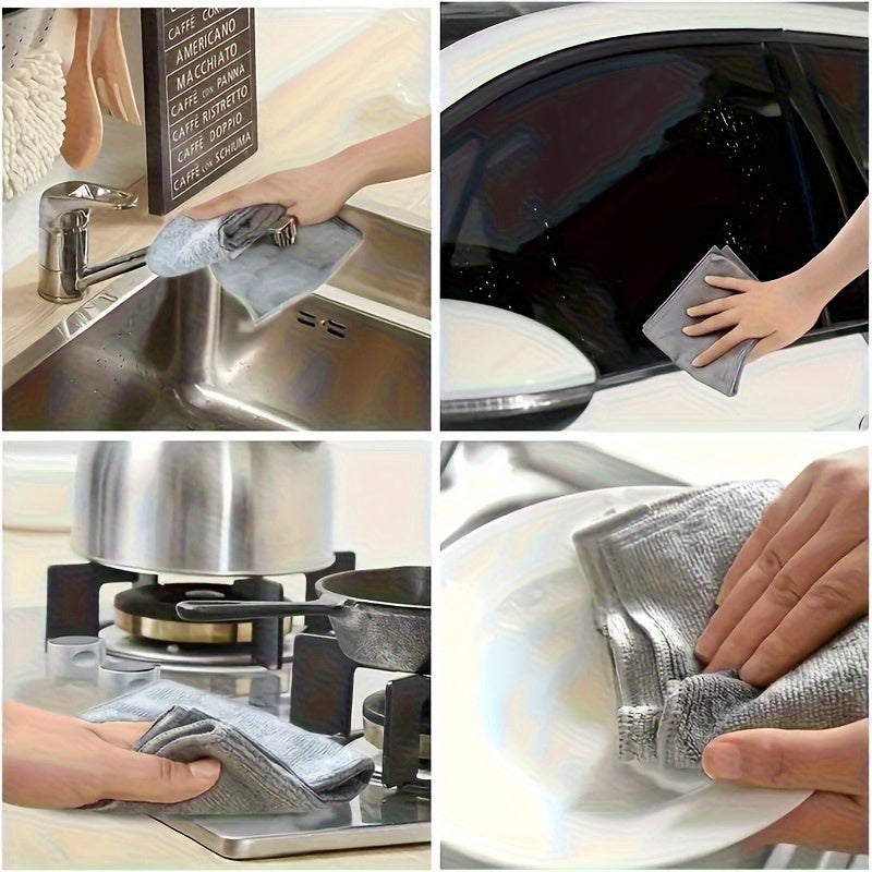 pieces of ultra soft microfiber car cleaning cloth- absorbent car wash cloth, no velvet stripe car wash cloth, lightweight, square, suitable car maintenance and household use