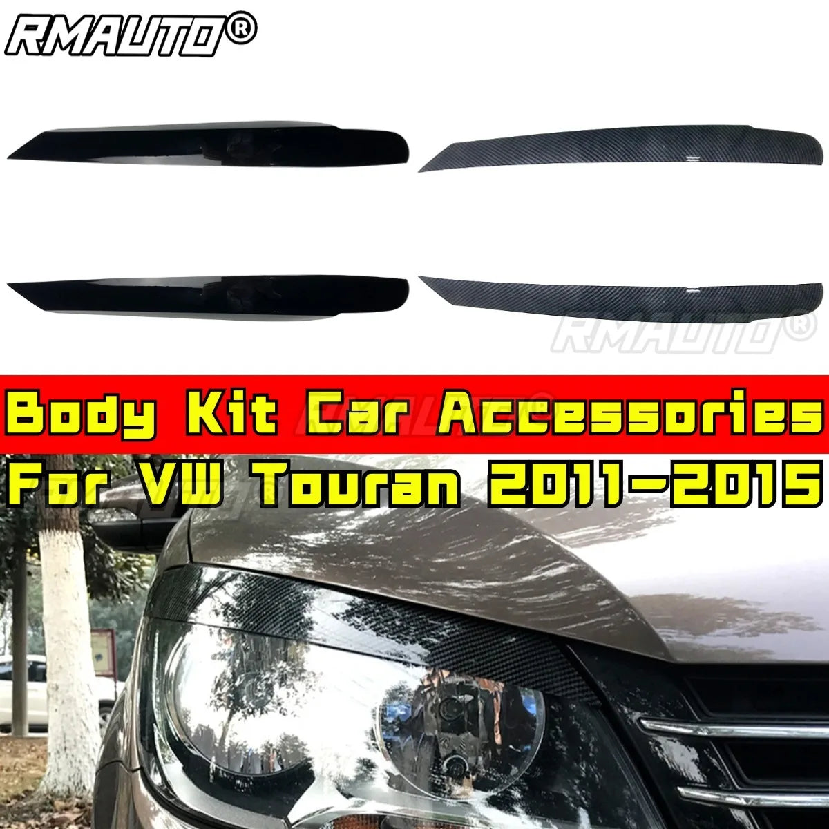 For VW Touran 2011-2015 Body Kit Auto Head Light Lamp Eyelids Eyebrow Headlight Decoration Car Styling Trim Car Accessories