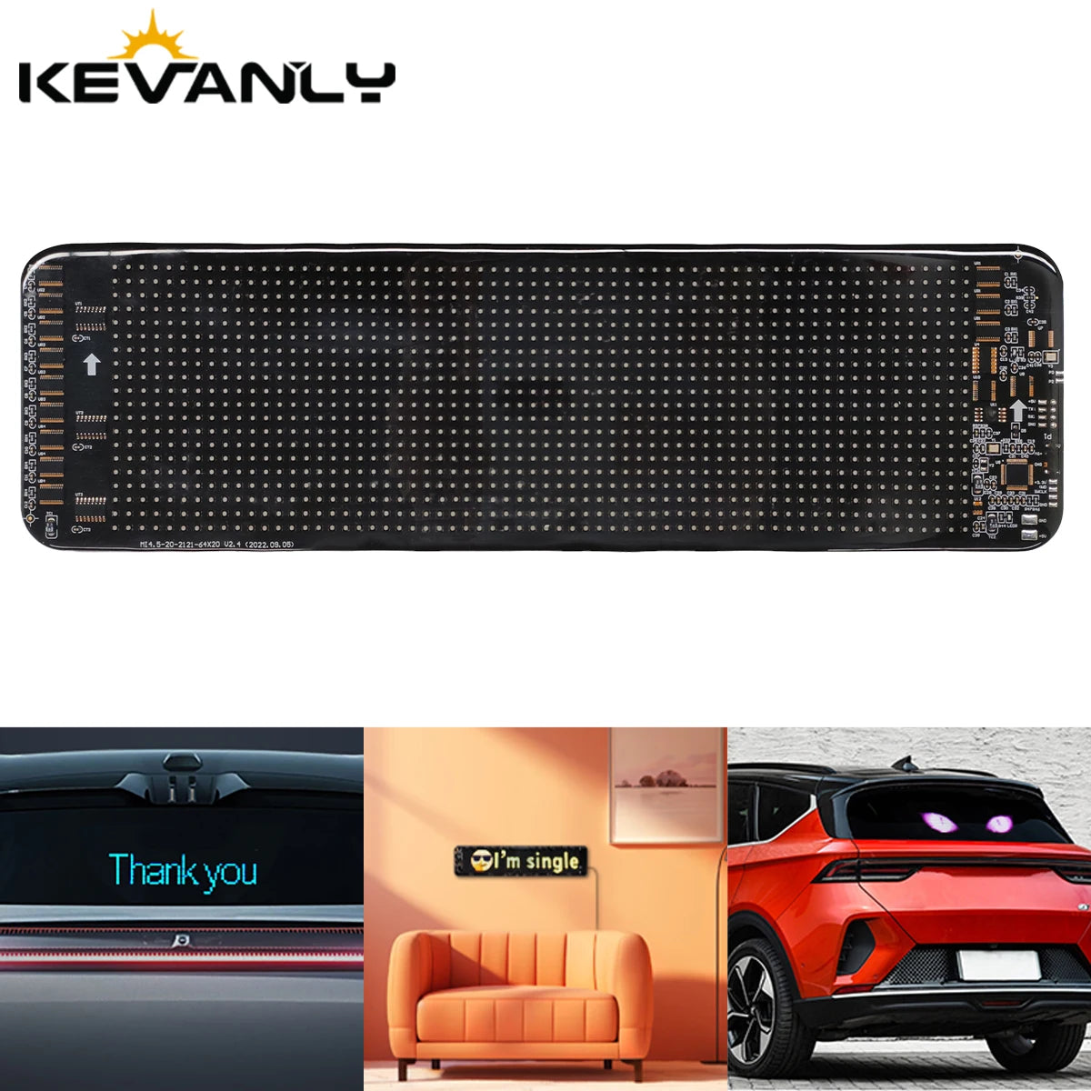 64*20 Car Accessories Led Matrix Pixel Panel Diy RGB App+Remote Control Programmable Devil Eyes Indicator Light Truck Led Lights