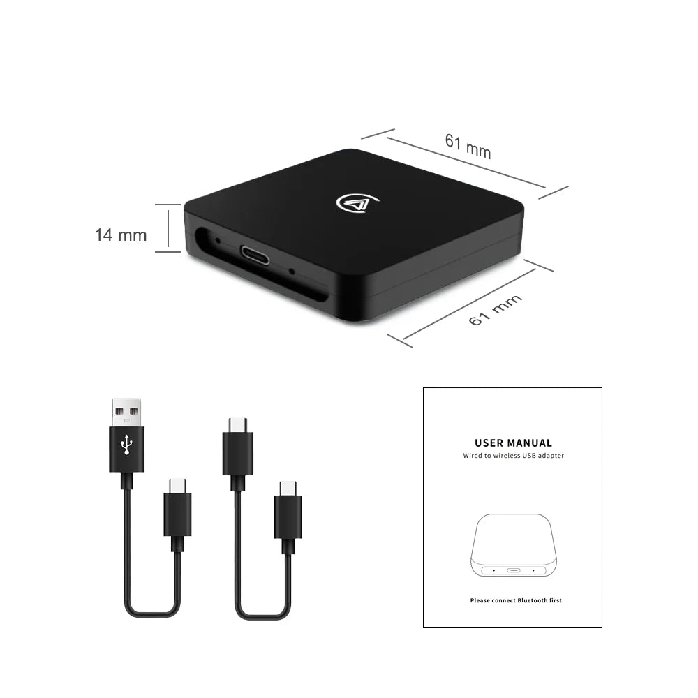 Wireless CarPlay Android Auto Wireless Adapter Plug and Play Stable and Fast Automatic Connection Voice Control Easy to Operate