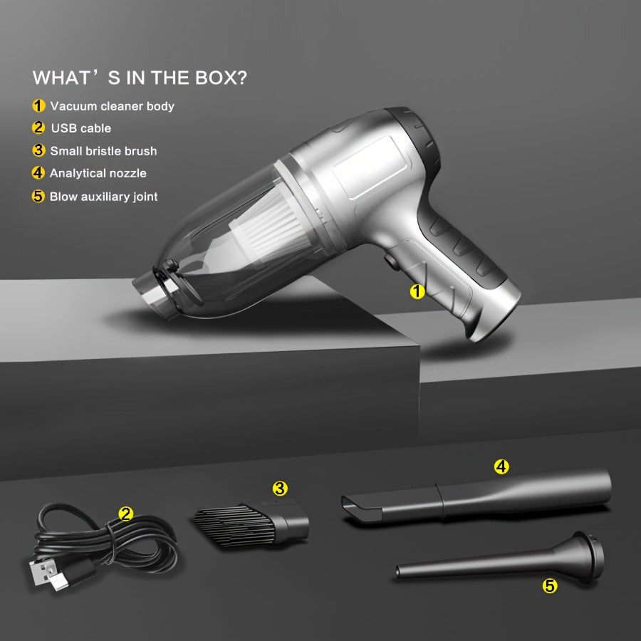 Mini Powerful Car Vacuum Cleaner, Wireless Cleaning Blow-drying Integrated Handheld Vacuum Cleaner, For Home Furniture Keyboard Sofa Cleaning Supplies