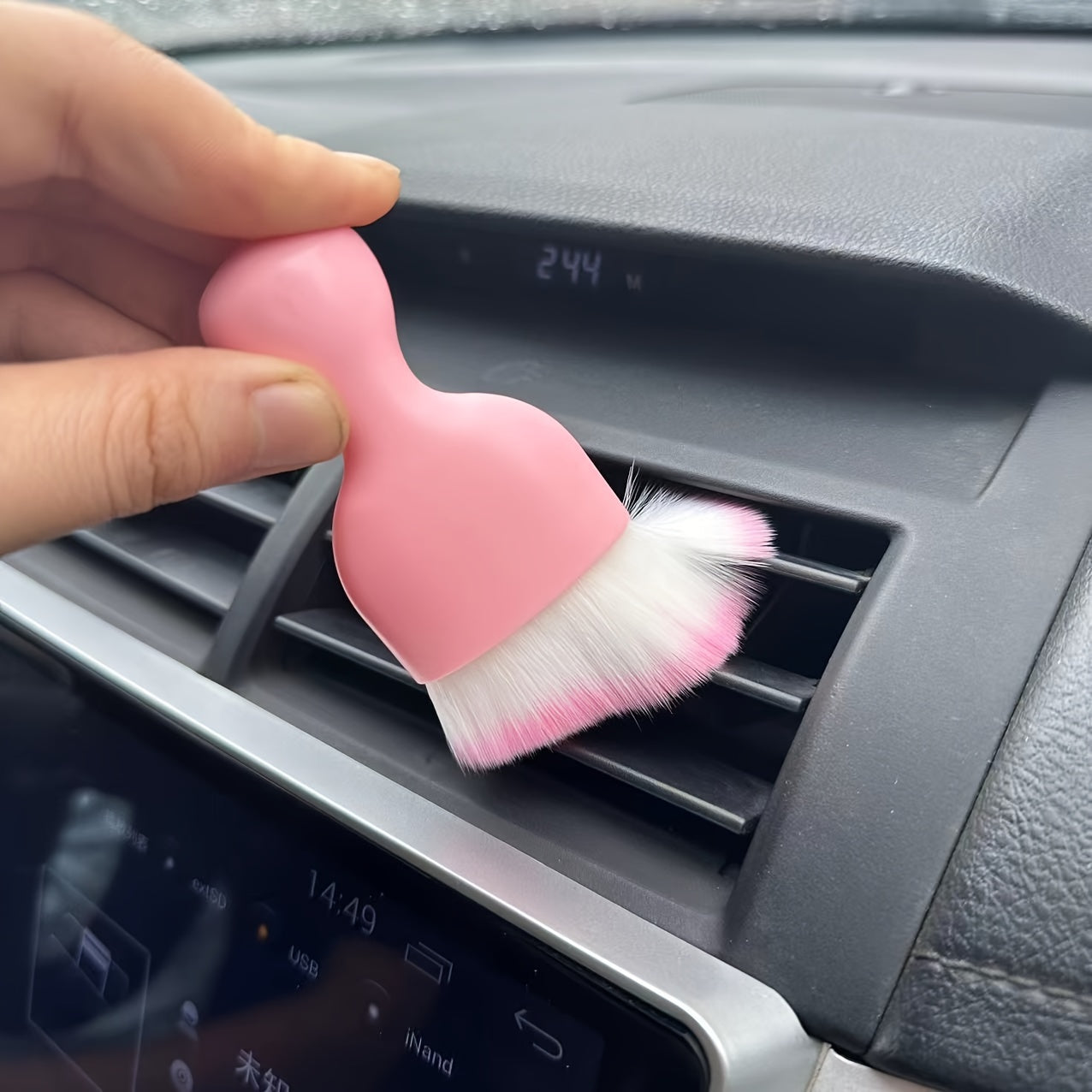 Car Interior Detail Brush Cleaning Maintenance Car Brush Air Conditioner Air Vent Dust Soft Bristle Brush Car Cleaning Care Brush