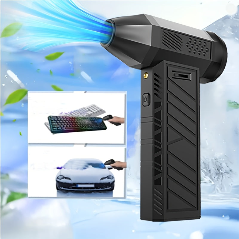 ANKNQ Cordless Air Duster 130000RPM, Adjustable Jet Fan, 4000mAh Rechargeable Lithium Battery, USB/Battery Powered, ≤36V, for Car/Motorcycle Dry Cleaning, Computer/Keyboard Dust Removal, Yard Debris Cleanup