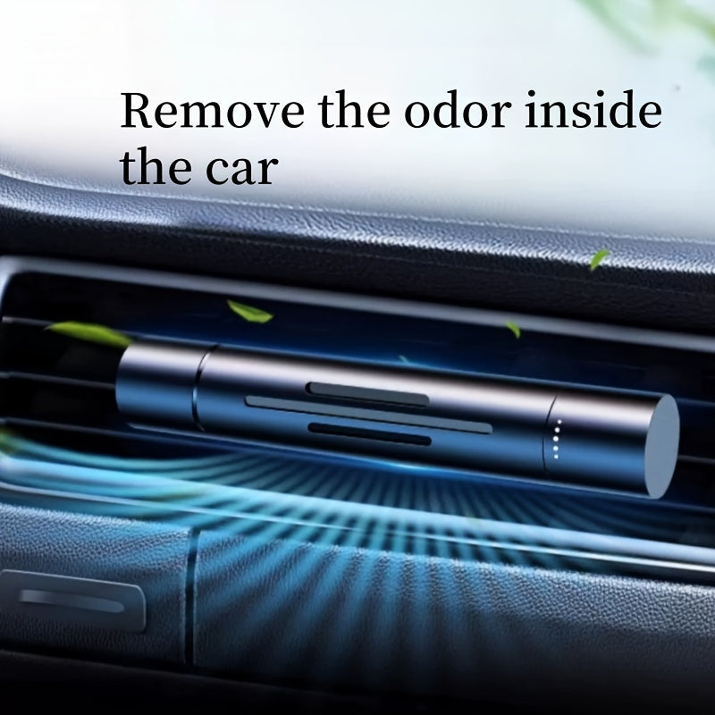 6pcs set of car air freshener; (1 set of car air outlet aromatherapy alloy diffuser with 5 solid aromatherapy supplement cores) car interior accessories; Car aromatherapy; Remove the odor inside the car and keep it fresh for