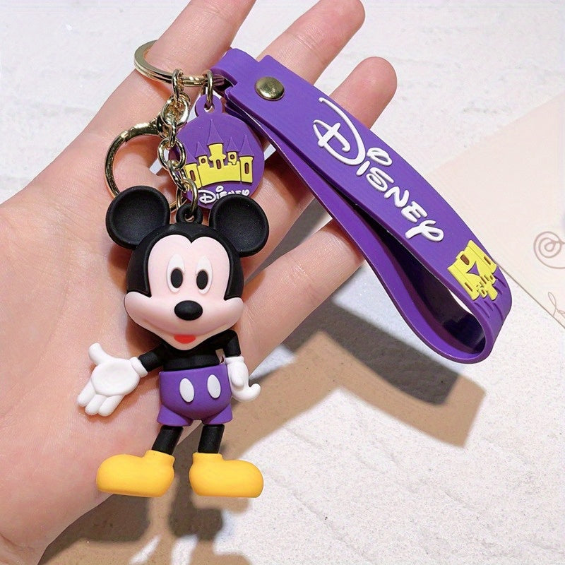 Disney Mickey & Minnie Mouse Keychain - Pvc Cartoon Character Car Accessory, Perfect Christmas Gift