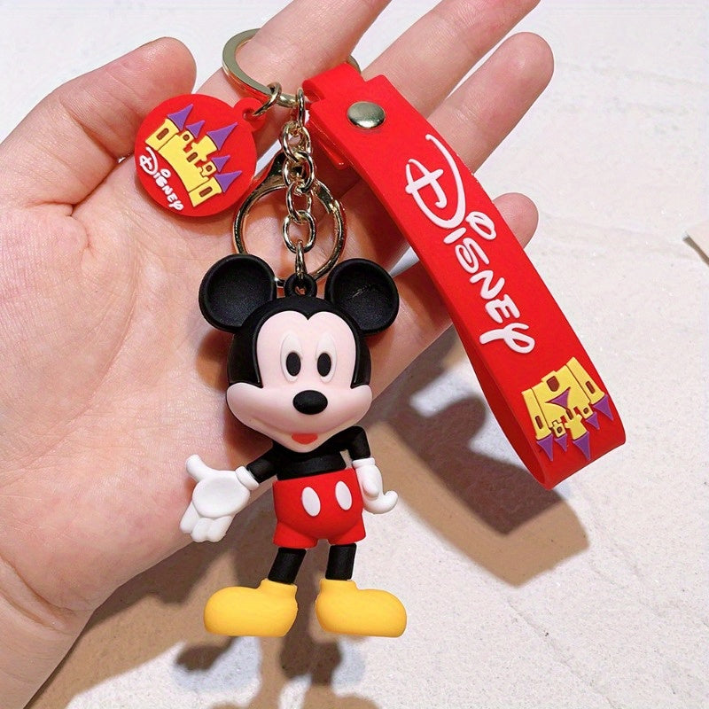 Disney Mickey & Minnie Mouse Keychain - Pvc Cartoon Character Car Accessory, Perfect Christmas Gift
