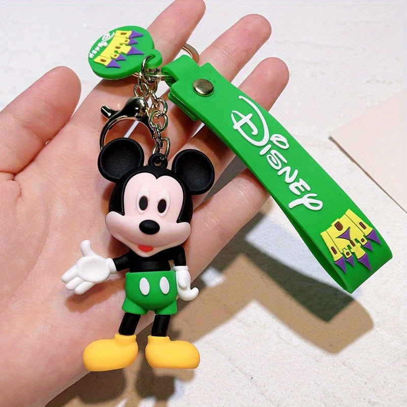 Disney Mickey & Minnie Mouse Keychain - Pvc Cartoon Character Car Accessory, Perfect Christmas Gift