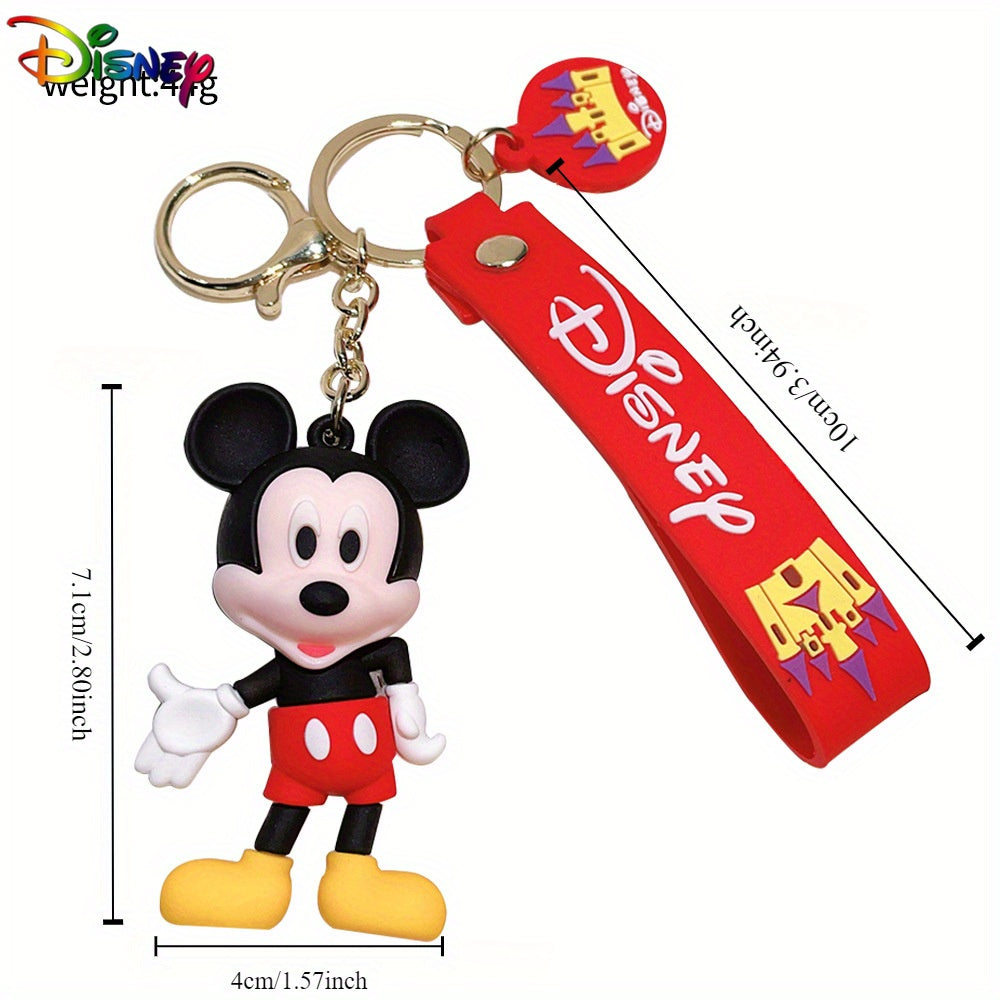 Disney Mickey & Minnie Mouse Keychain - Pvc Cartoon Character Car Accessory, Perfect Christmas Gift