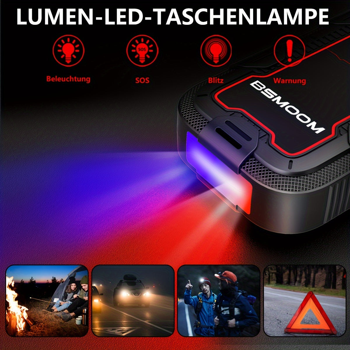 12V Car Jump Starter 6000A Peak Auto Battery Booster Pack Power Bank, Jump Box With LED Light LCD Screen