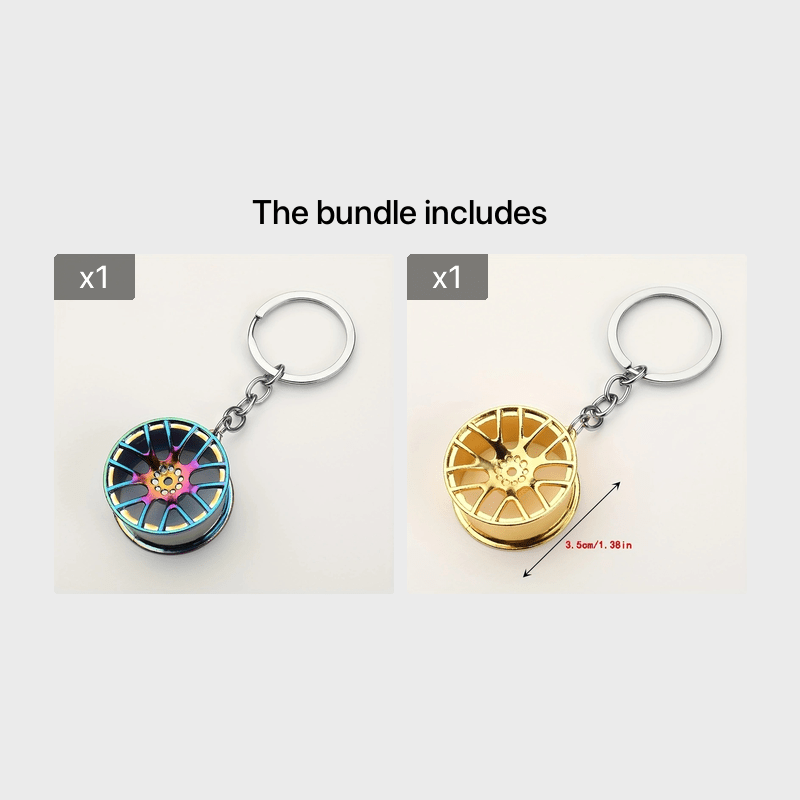 Men's Creative Car Modification Accessories Gifts, Metal Wheel Hub Pendant Keychain For Men