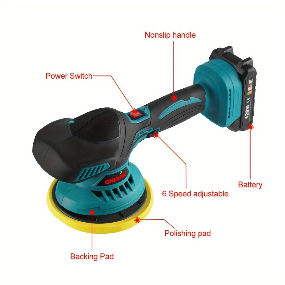 21V Buffer Polisher, 150mm Sand Disc Buffer Polisher for Car Detailing with Polish And Wax Function, 5000RPM, Electric Polishing Tools for Car And Furniture, Home Bathroom Wall Cleaning, Father's Day Gift
