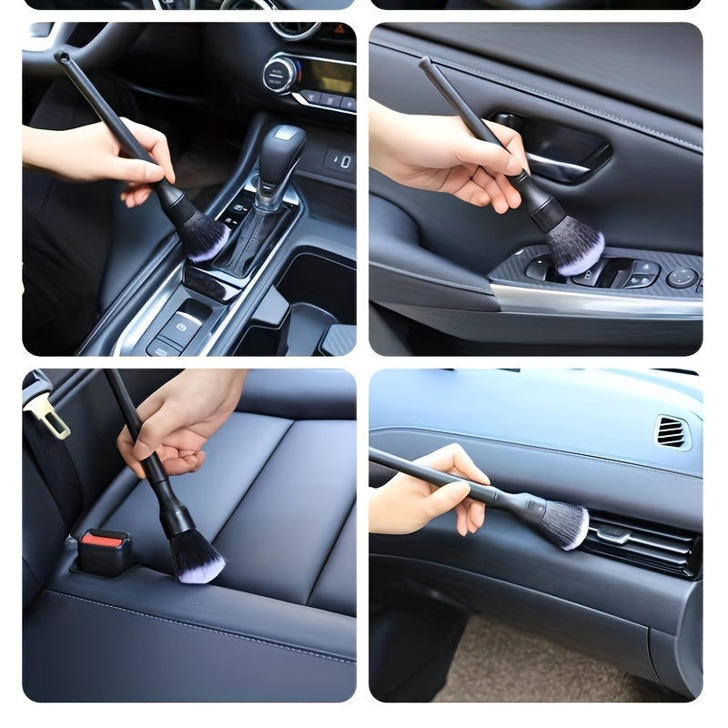1pc Car Interior Detailing Brush, Soft Bristle Cleaning Brush Dusting Brush, Car Interior Cleaning Tool, Auto Detail Brush Car Dash Duster Brush (Black)