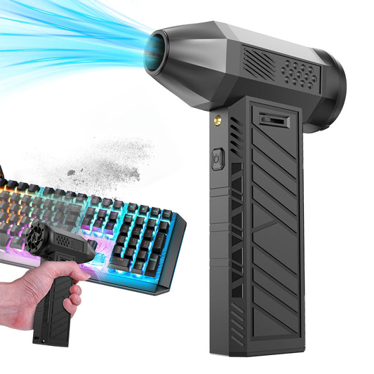 ANKNQ Cordless Air Duster 130000RPM, Adjustable Jet Fan, 4000mAh Rechargeable Lithium Battery, USB/Battery Powered, ≤36V, for Car/Motorcycle Dry Cleaning, Computer/Keyboard Dust Removal, Yard Debris Cleanup