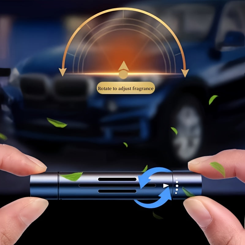 6pcs set of car air freshener; (1 set of car air outlet aromatherapy alloy diffuser with 5 solid aromatherapy supplement cores) car interior accessories; Car aromatherapy; Remove the odor inside the car and keep it fresh for