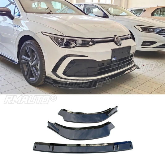 For Golf R-Line Car Front Bumper Lip Carbon Look Car Accessories for Volkswagen 8th Gen Golf R-Line 21 Bumper Protector Body Kit