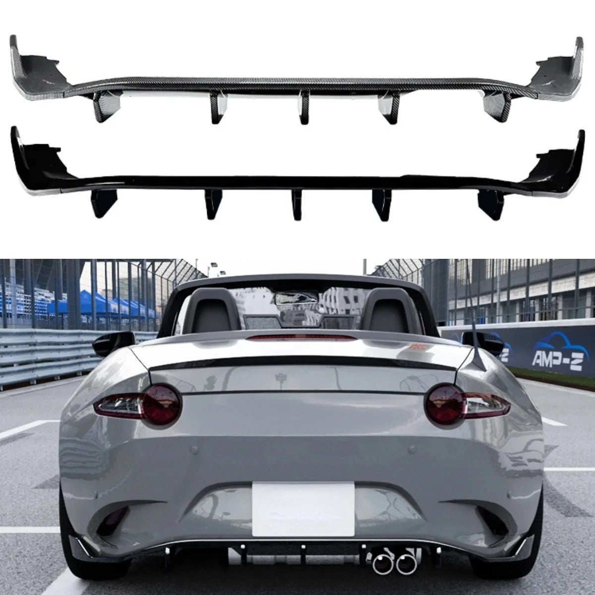 For Mazda MX-5 Miata ND 2016+ Body Kit Rear Bumper Spoiler Rear Bumper Splitter Guard Cover Apron Car Accessories