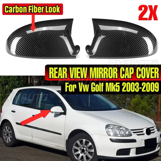2X Rear View Mirror Cover Cap for VW for VOLKSWAGEN for Golf MK5 2003-2009 Rearview Mirror Cover Shell Case Trim Car Accessories
