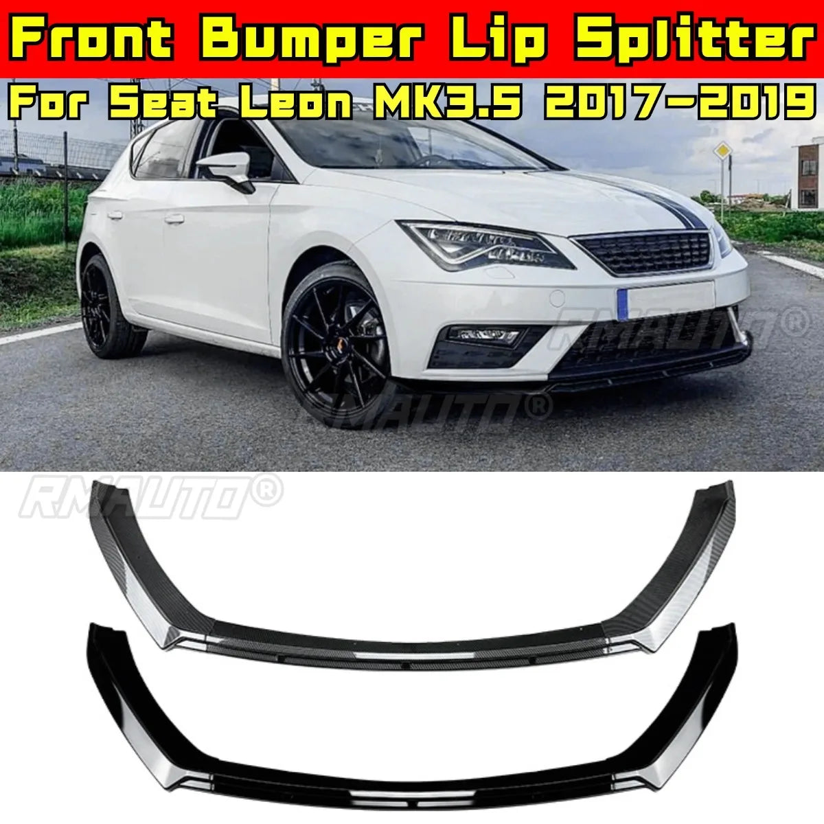 For Seat Leon MK3.5 2017-2019 Body Kit Front Bumper Spoiler Front Bumper Splitter Guard Cover Apron Car Accessories