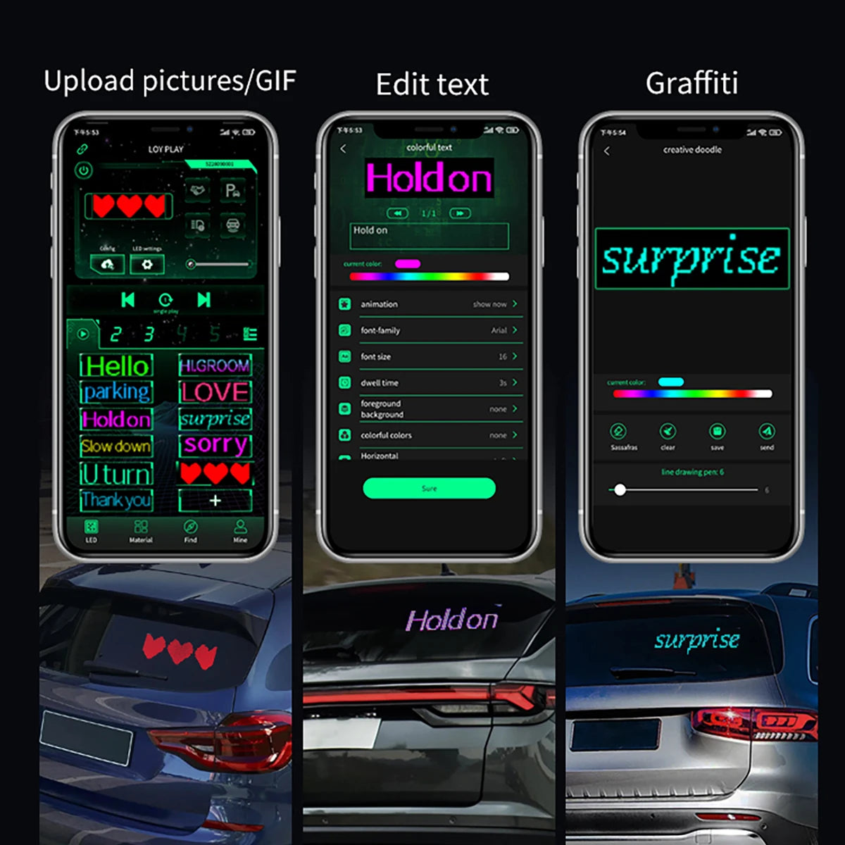 64*20 Car Accessories Led Matrix Pixel Panel Diy RGB App+Remote Control Programmable Devil Eyes Indicator Light Truck Led Lights
