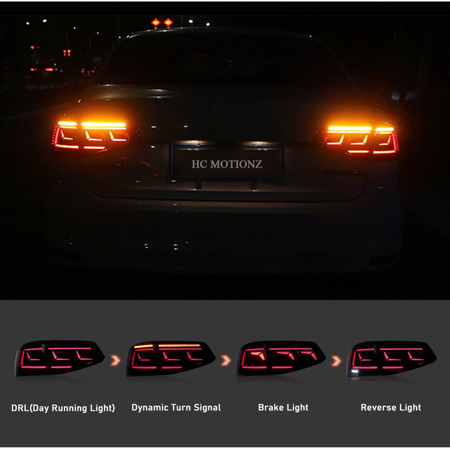HCMOTIONZ Factory Car Accessories Day Running Lights Sagitar Vento Back Rear Lamp 2015-2018 LED Taillights for VW Jetta MK6