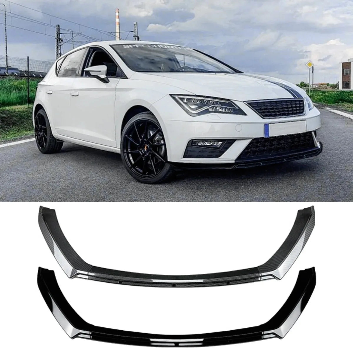 For Seat Leon MK3.5 2017-2019 Body Kit Front Bumper Spoiler Front Bumper Splitter Guard Cover Apron Car Accessories