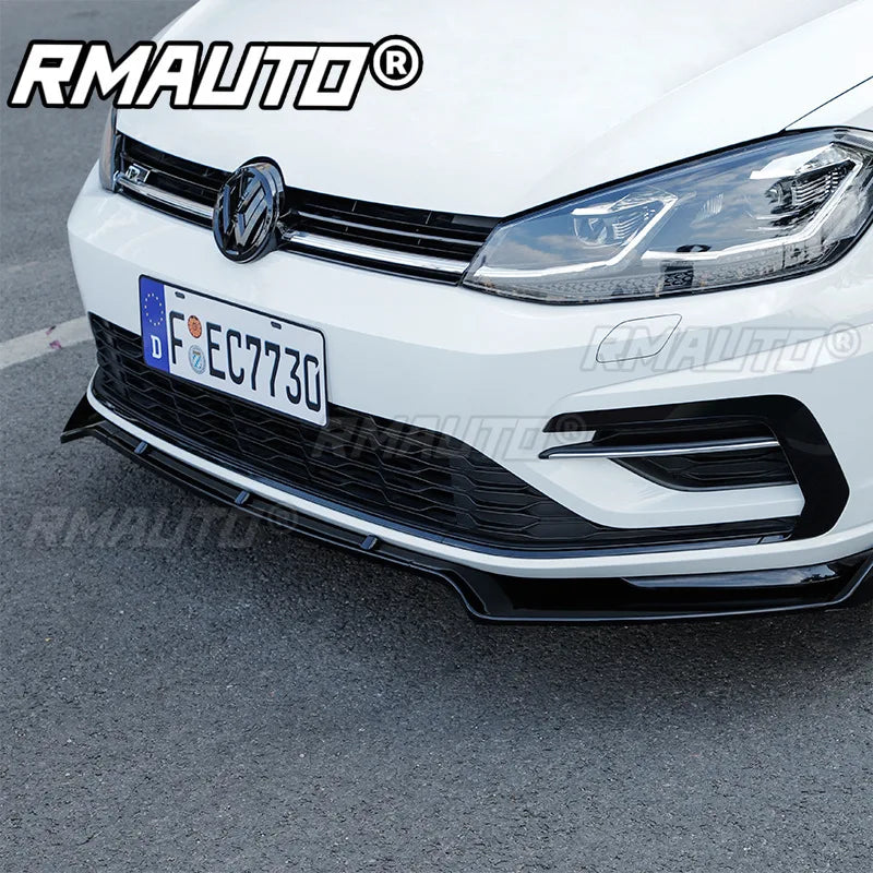 For Volkswagen VW Golf 7 7.5 MK7 MK7.5 GTI 2014-2020 Front Bumper Splitter Lip Spoiler Diffuser Guard Body Kit Car Accessories