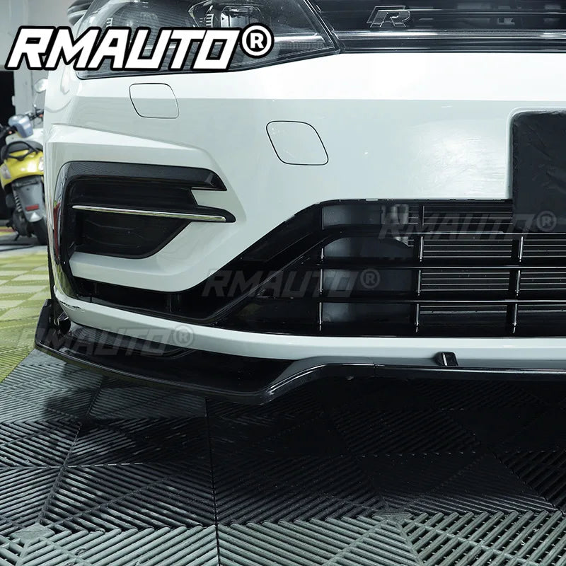 For Volkswagen VW Golf 7 7.5 MK7 MK7.5 GTI 2014-2020 Front Bumper Splitter Lip Spoiler Diffuser Guard Body Kit Car Accessories