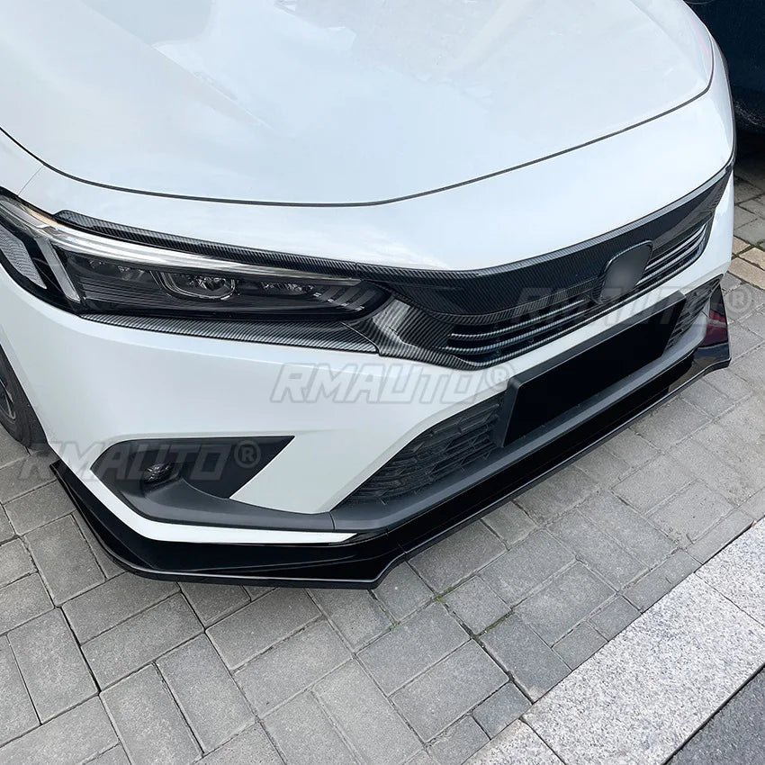 For Honda Civic 11th Gen 2021+ Body Kit Front Bumper Spoiler Front Bumper Splitter Protector Cover Lip Car Accessories
