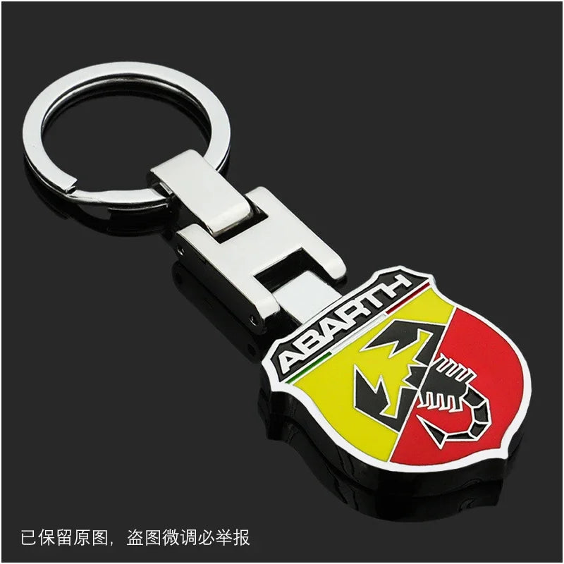 Car Emblem Keychain Auto Styling Key Ring Accessories For FIAT 500 Ducato Panda Grande Punto Tipo Abarth Pulse Strada 600 Abarth