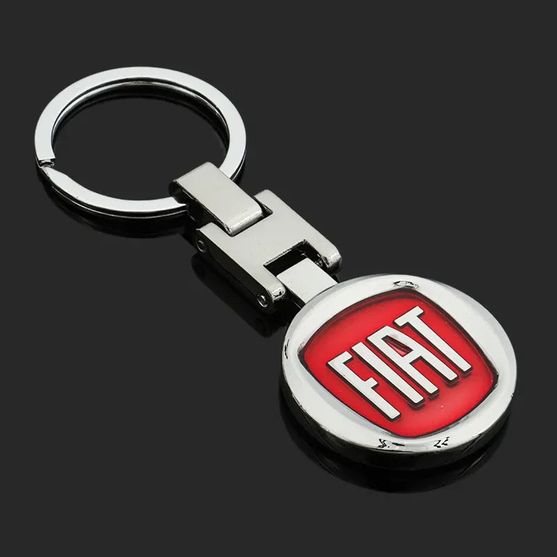 Car Emblem Keychain Auto Styling Key Ring Accessories For FIAT 500 Ducato Panda Grande Punto Tipo Abarth Pulse Strada 600 Abarth