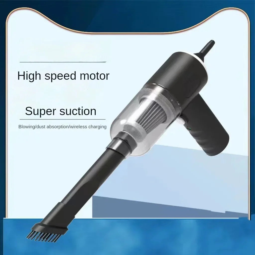 Draagbare mini auto-stofzuiger / 1200mAh / Handstofzuiger voor auto en thuis (zwart)