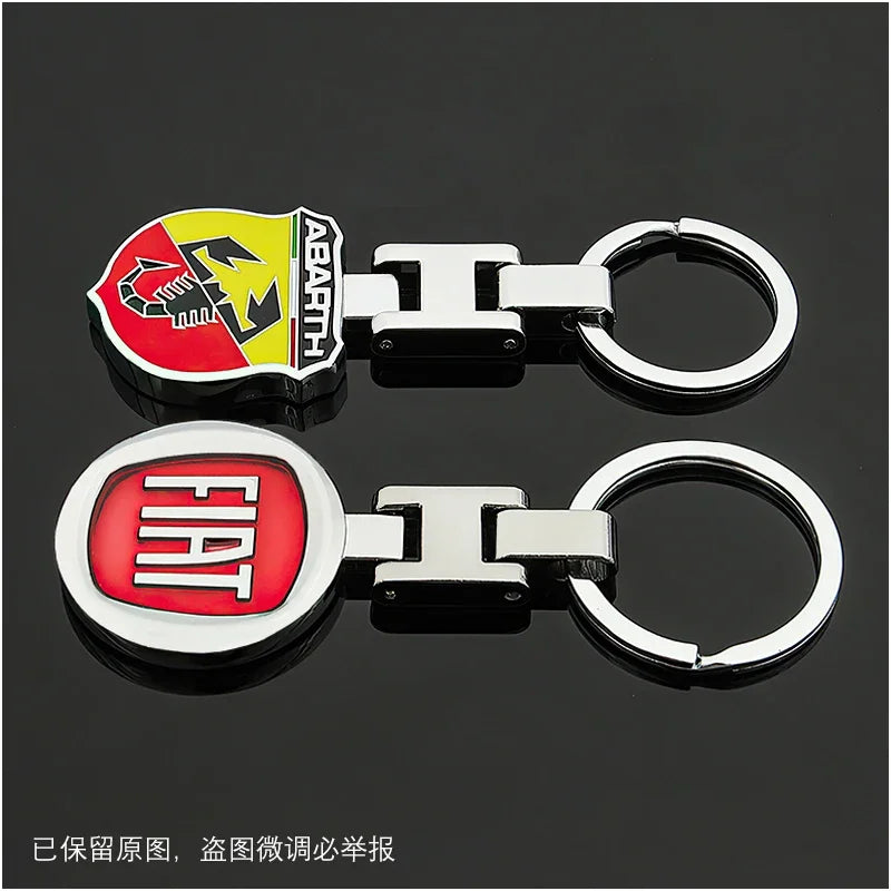 Car Emblem Keychain Auto Styling Key Ring Accessories For FIAT 500 Ducato Panda Grande Punto Tipo Abarth Pulse Strada 600 Abarth
