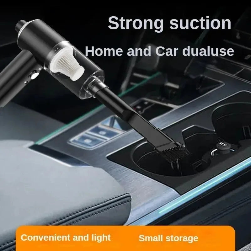 Draagbare mini auto-stofzuiger / 1200mAh / Handstofzuiger voor auto en thuis (zwart)