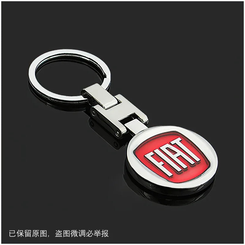Car Emblem Keychain Auto Styling Key Ring Accessories For FIAT 500 Ducato Panda Grande Punto Tipo Abarth Pulse Strada 600 Abarth