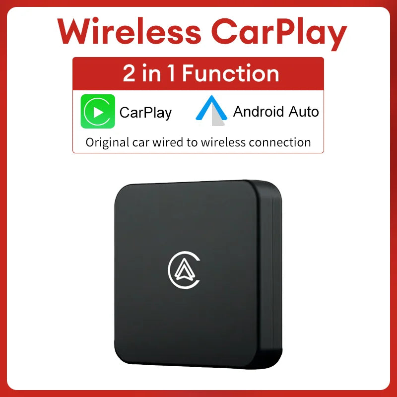 Wireless CarPlay Android Auto Wireless Adapter Plug and Play Stable and Fast Automatic Connection Voice Control Easy to Operate
