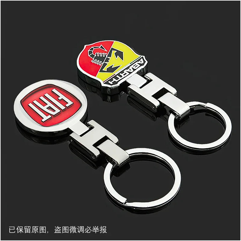 Car Emblem Keychain Auto Styling Key Ring Accessories For FIAT 500 Ducato Panda Grande Punto Tipo Abarth Pulse Strada 600 Abarth