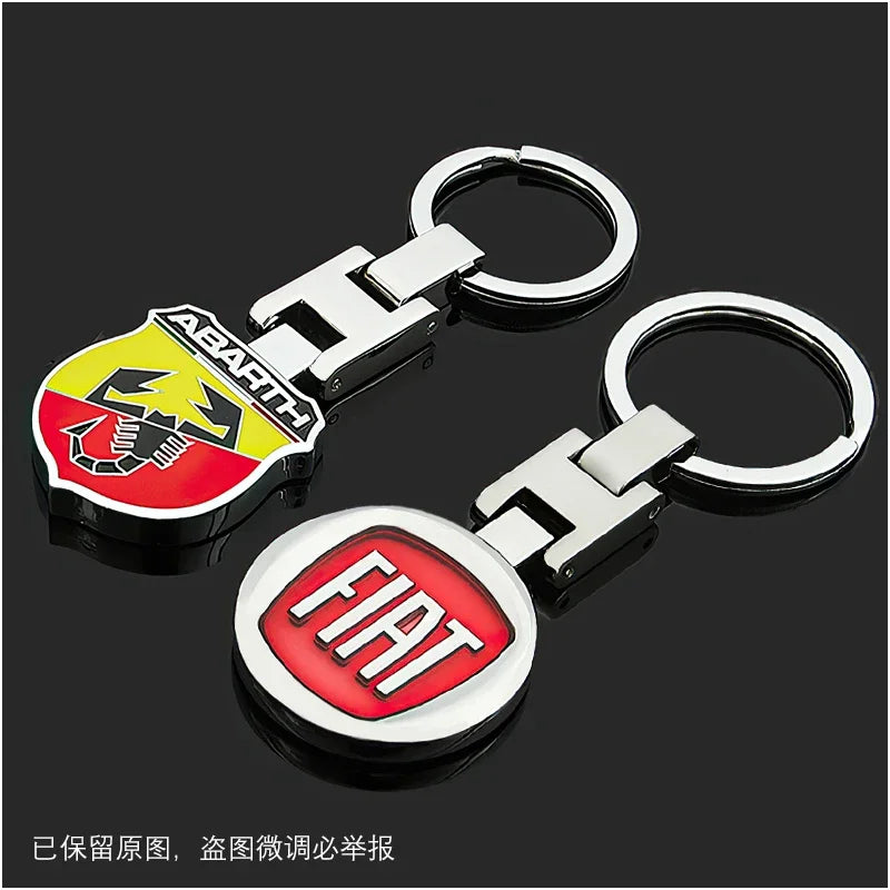 Car Emblem Keychain Auto Styling Key Ring Accessories For FIAT 500 Ducato Panda Grande Punto Tipo Abarth Pulse Strada 600 Abarth