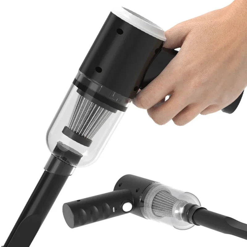 Draagbare mini auto-stofzuiger / 1200mAh / Handstofzuiger voor auto en thuis (zwart)