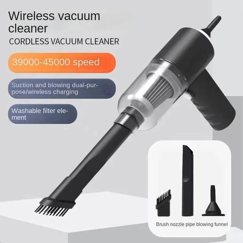 Draagbare mini auto-stofzuiger / 1200mAh / Handstofzuiger voor auto en thuis (zwart)