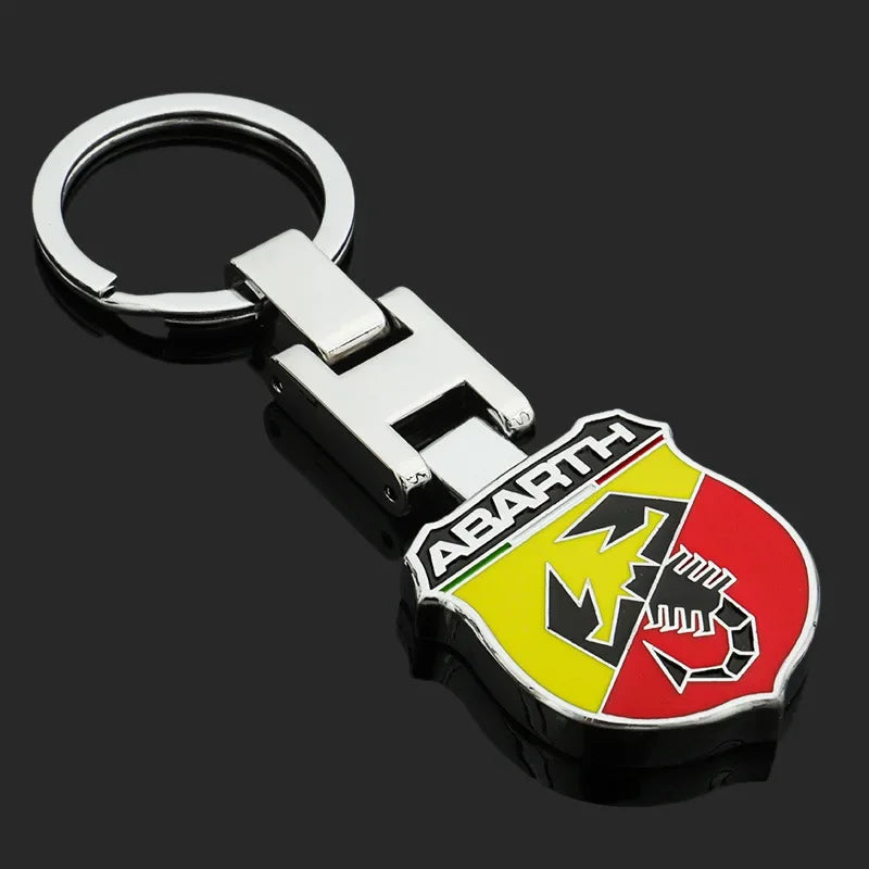 Car Emblem Keychain Auto Styling Key Ring Accessories For FIAT 500 Ducato Panda Grande Punto Tipo Abarth Pulse Strada 600 Abarth