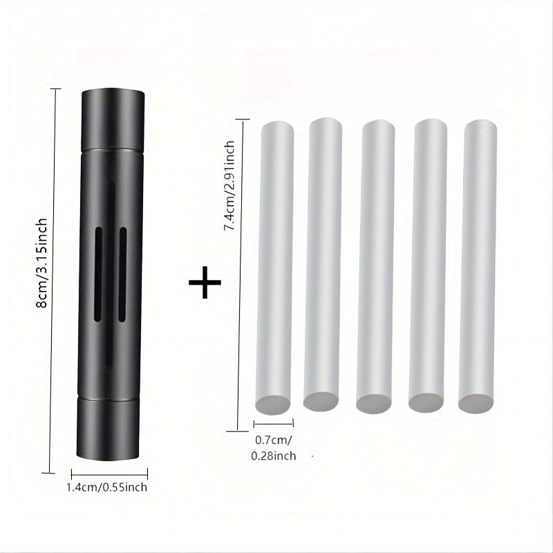 6pcs set of car air freshener; (1 set of car air outlet aromatherapy alloy diffuser with 5 solid aromatherapy supplement cores) car interior accessories; Car aromatherapy; Remove the odor inside the car and keep it fresh for