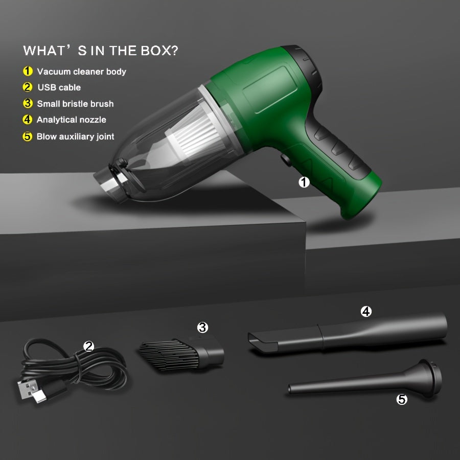 Mini Powerful Car Vacuum Cleaner, Wireless Cleaning Blow-drying Integrated Handheld Vacuum Cleaner, For Home Furniture Keyboard Sofa Cleaning Supplies