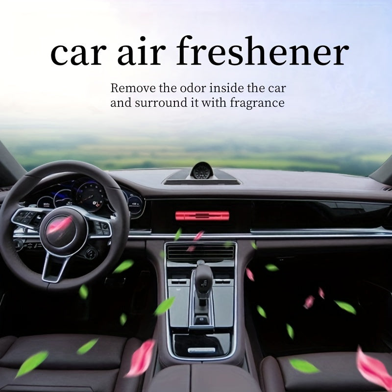 6pcs set of car air freshener; (1 set of car air outlet aromatherapy alloy diffuser with 5 solid aromatherapy supplement cores) car interior accessories; Car aromatherapy; Remove the odor inside the car and keep it fresh for