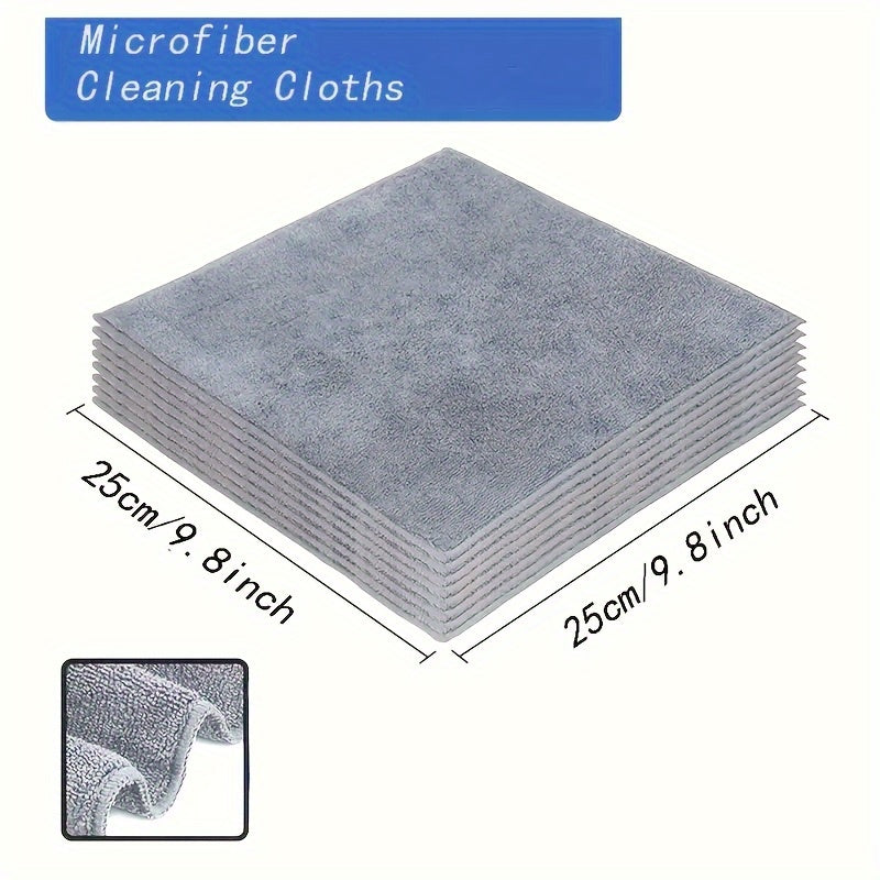 pieces of ultra soft microfiber car cleaning cloth- absorbent car wash cloth, no velvet stripe car wash cloth, lightweight, square, suitable car maintenance and household use