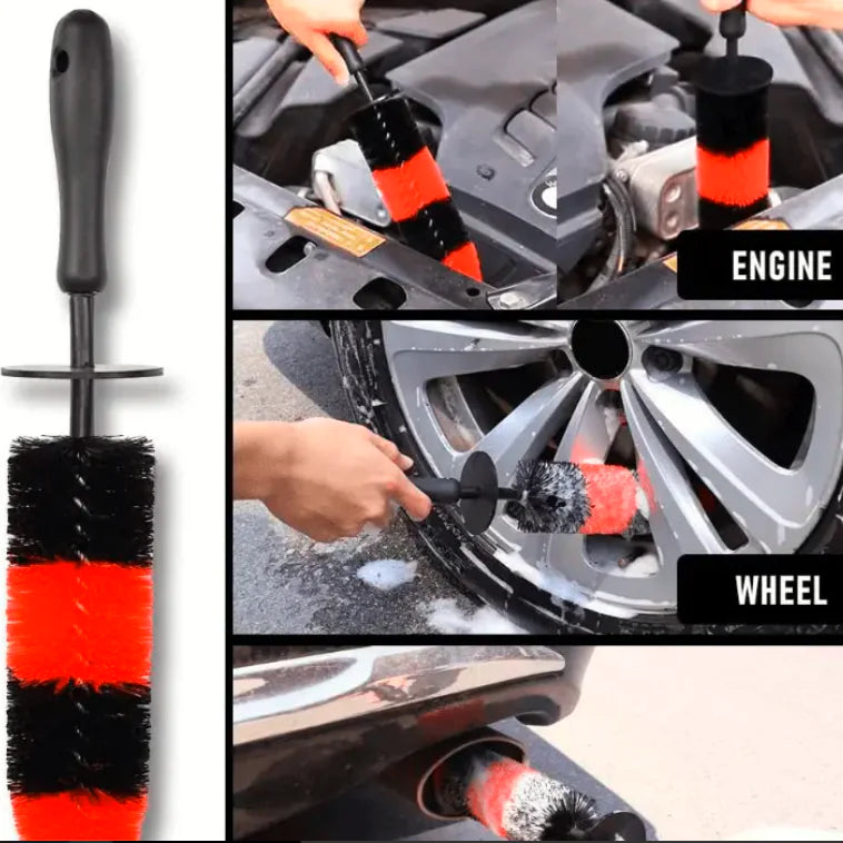 Car Wheel Brush with Long Soft Bristles for Detailing